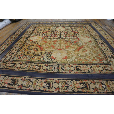 Antique Needlepoint French Flat Weave Rug