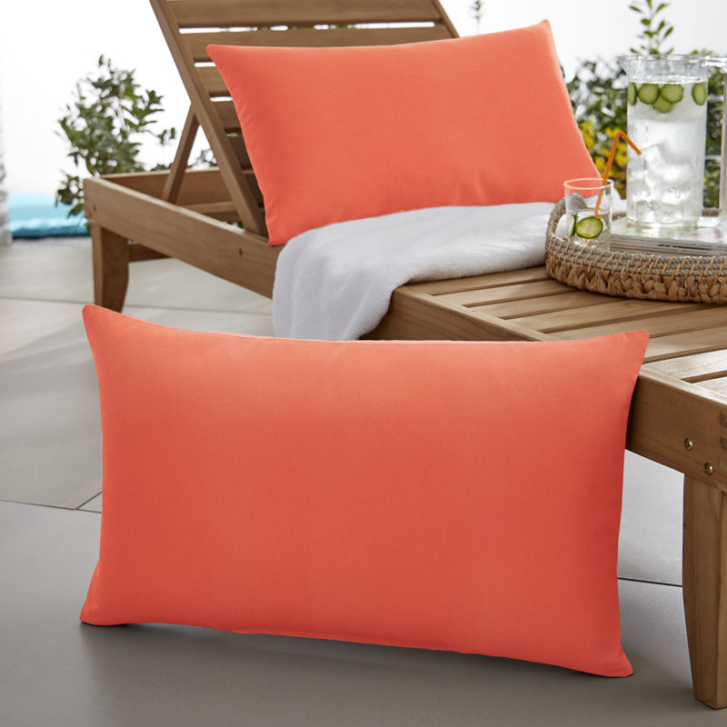  Coussin décoratif intérieur / extérieur Knife Edge, 13 po x 20 po, Orange