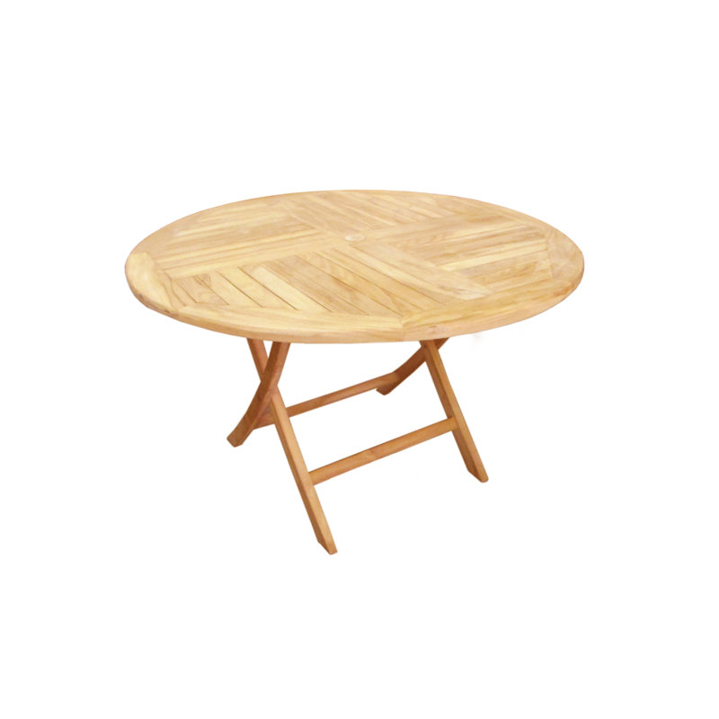 Garner 4 - Person Teak Wood Patio Dining Set with Round Table