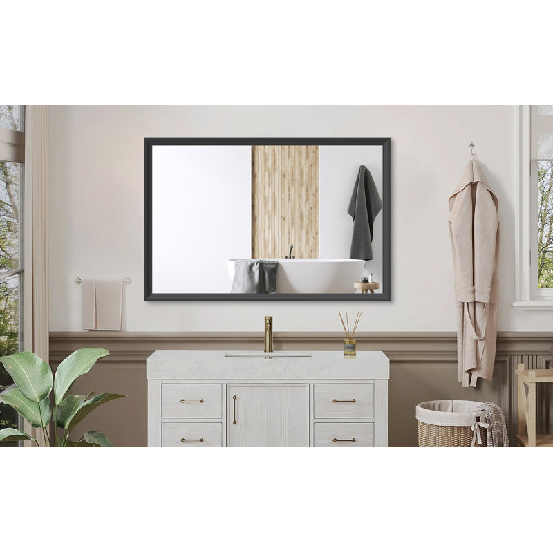 Miroir de salle de bain 48 po x 32 po, 48 po x 32 po, Noir