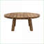 Table basse ronde en bois d'acacia massif 35,6 po - Aspect naturel pour le salon Sous-sol