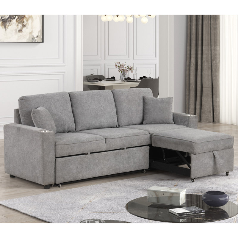 Canapé-lit modulaire Makaia, Gris