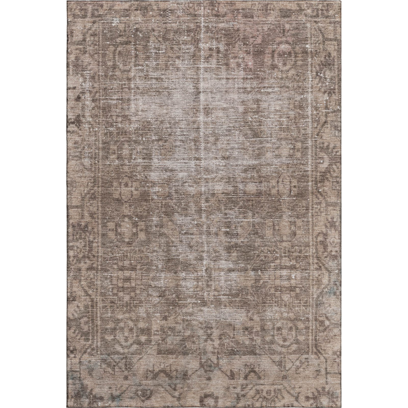 Premium Machine Washable Larock AMF1228 Global Rug, Rectangle 8' x 10'