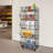 Picrin 18.89'' W Iron Shelving Unit with Wheels-1709938752