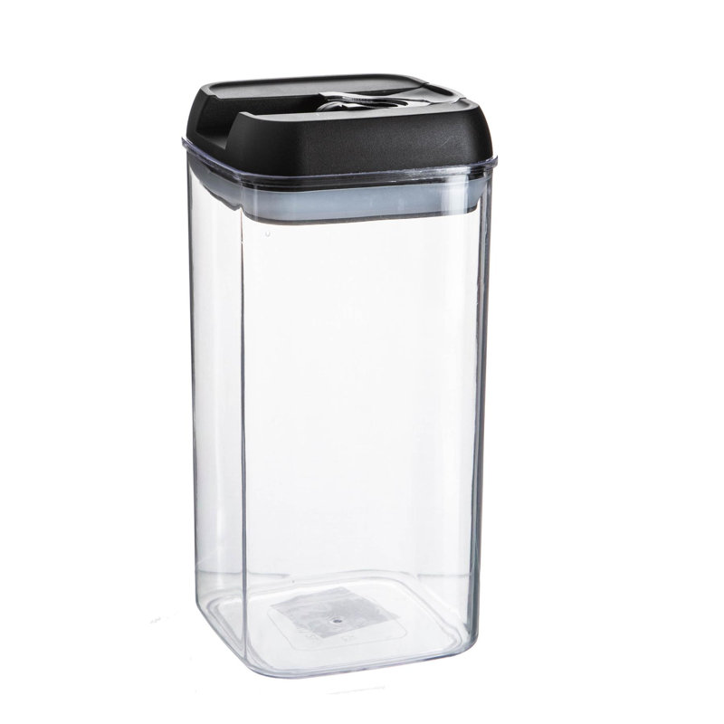 Argon Tableware - Food Storage Container with Flip Lock Lid, Black, 20.5cm H x 10cm W x 10cm D