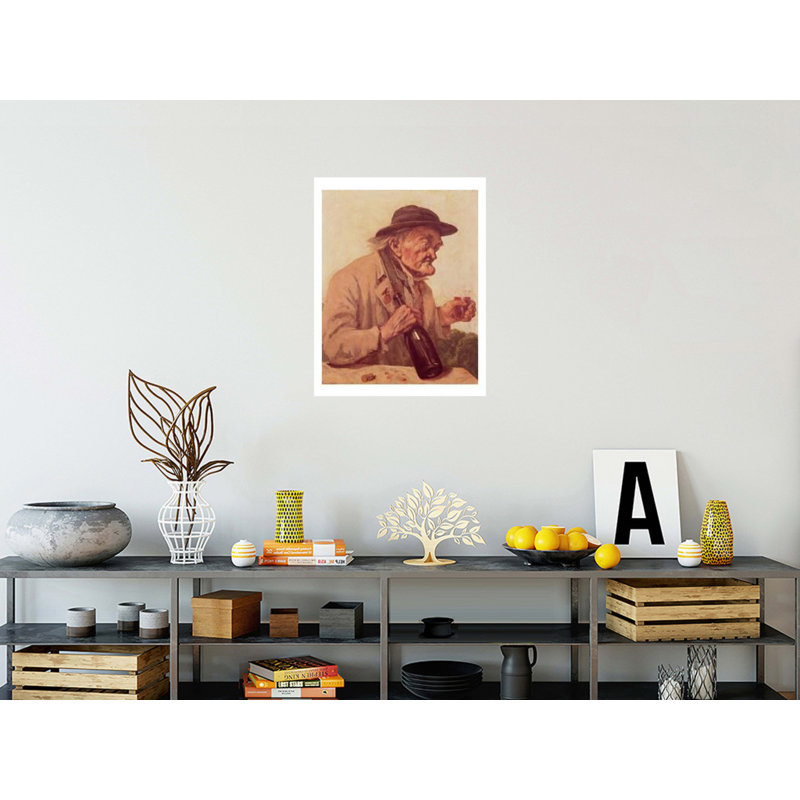 «Old Man with a verre of gas» par Gustave Courbet, estampe numérique, H 28 po x l 22 po