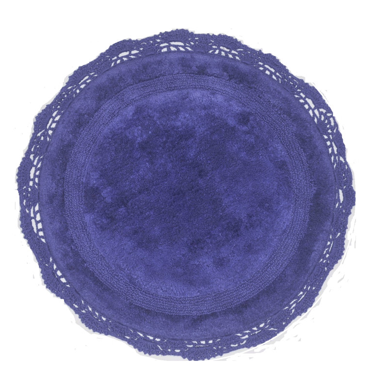 Tapis pour salle de bain Wingert, l 28 po x L 28 po, Bleu royal