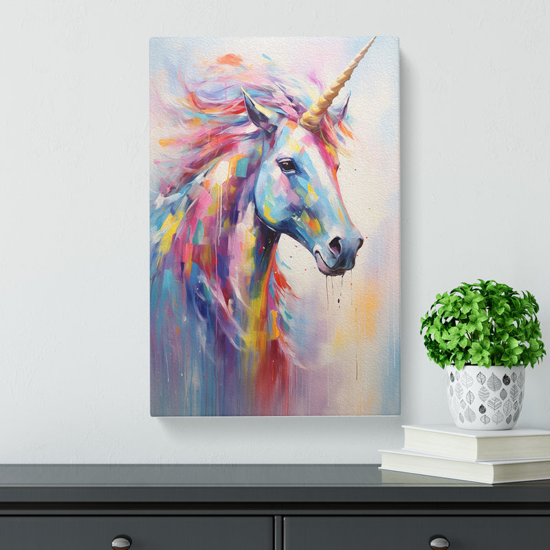 Unicorn Gestural - Print, 60cm H x 40cm W x 3cm D