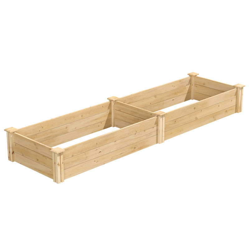 Katsuyoshi Wood Raised Garden Bed, 10.5" H x 96" W x 24" D, Cedar