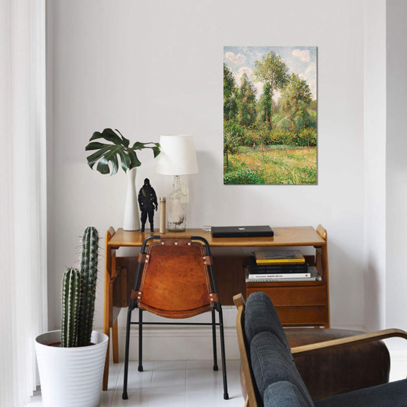 « poplars, eragny », reproduction sur toile, H 12 po x l 8 po x P 0,75 po, Toile tendue, Pas de tapis