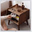 Armoire de chevet en bois massif pur avec rangement spacieux et gestion des câbles, design élégant en hêtre européen