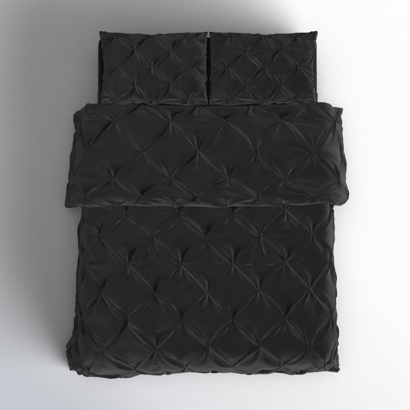 Polyester Duvet Cover & Insert Set, King Comforter + 2 Queen Shams, Silver