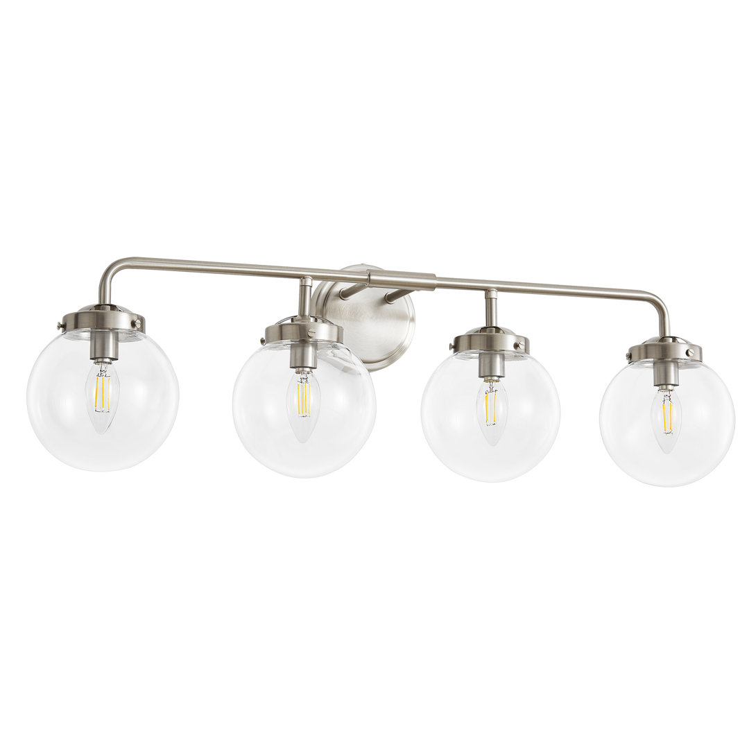 Karlei Dimmable Vanity Light with Hand Blown Glass Globe Shade George Oliver Shade 