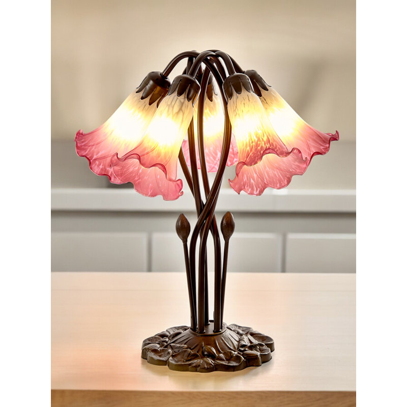 Maxine Metal Novelty Lamp, White/Pink
