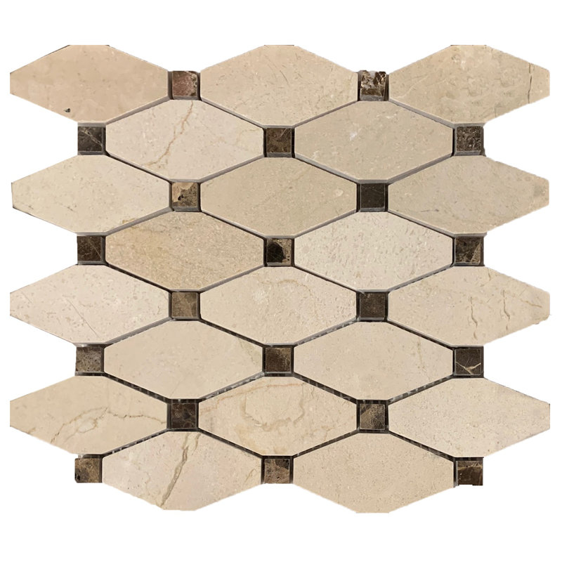 Marble Octagon and Dot Mosaic Wall & Floor Tile