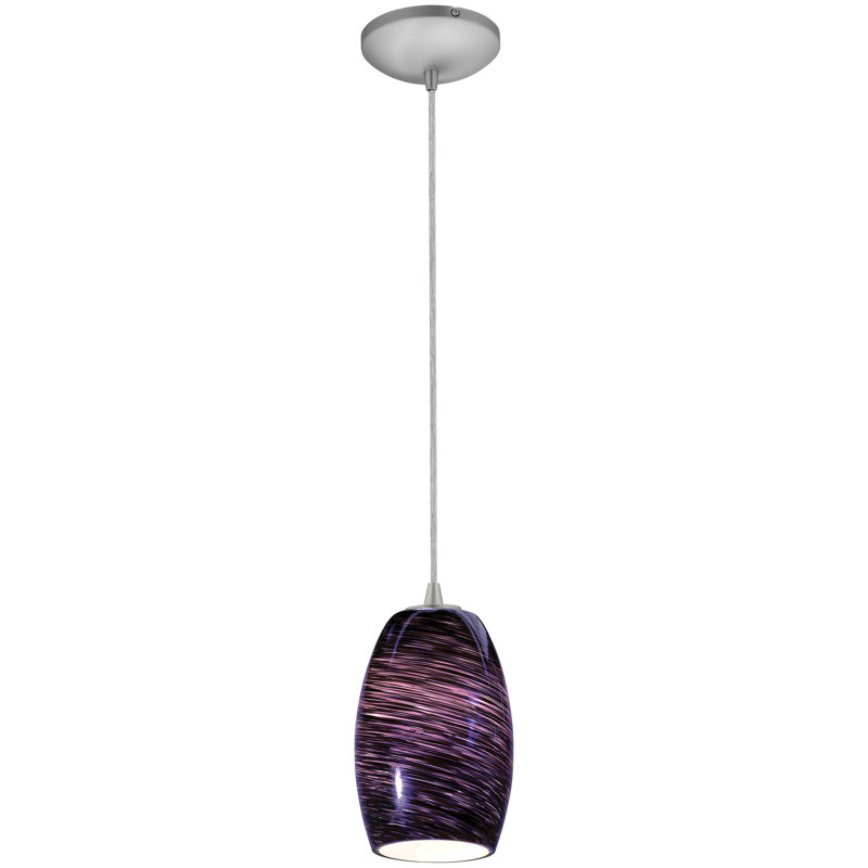 Crisman 1 - Light Single Pendant, Brushed Steel, Cord, Incandescent