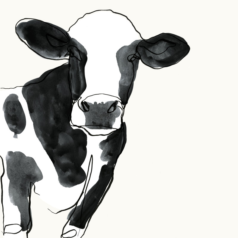 «Cow Contour IV», peinture sur toile, H 12 po x l 12 po