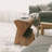 Modern Farmhouse Geometric Wood Grain End Table With Structural Design-1739591909