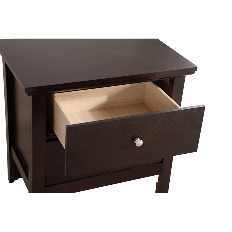 Nightstand With Storage Drawers, Cappuccino