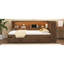 Lit de jour en bois pleine grandeur avec tablettes de rangement, USB, DEL et lit gigogne, couleur bois antique-337080892