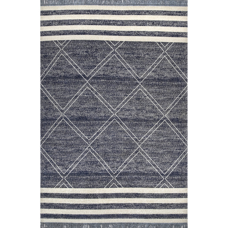 Tapis intérieur / extérieur bleu Jenning, Rectangle 6 pi 7 po x 9 pi