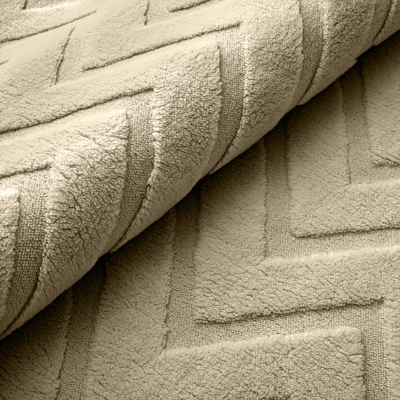 Geometric Machine Tufted Shag Area Rug, Rectangle 60 x 110 cm, Beige