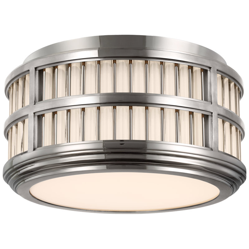 Ralph Lauren Perren Flush Mount, Polished Nickel, 6.25" H x 12" W x 12" D