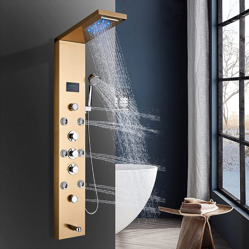 Villalba Shower Tower Panel, Gold
