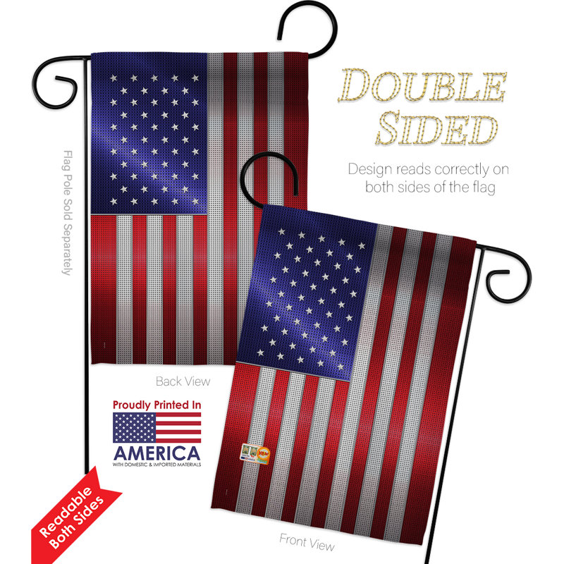 Ensemble de drapeaux en polyester 19 x 13 po American, Blanc