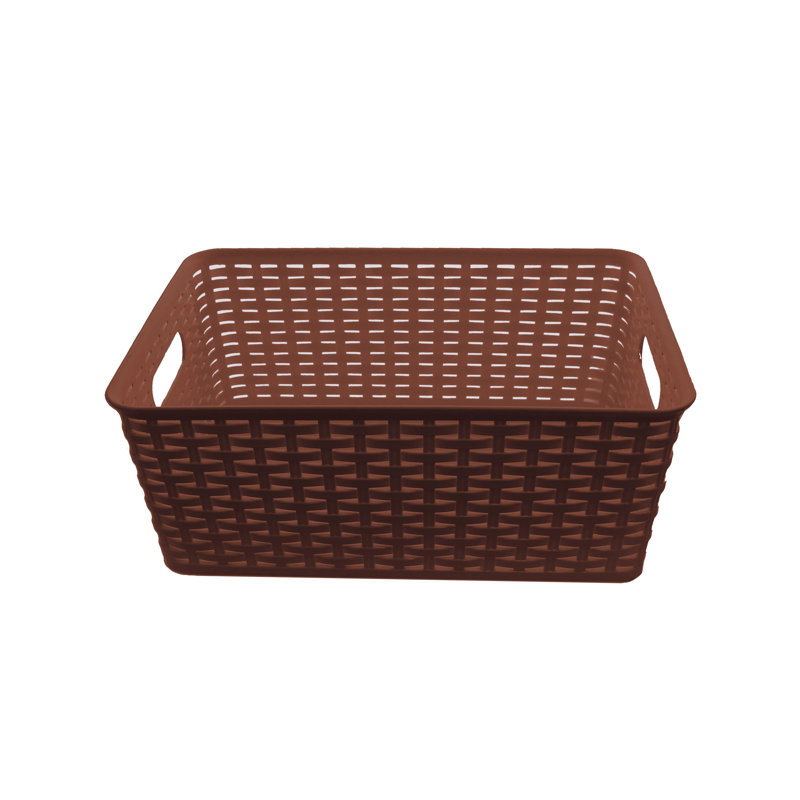 Organisateur de panier en plastique, Brun, Grand
