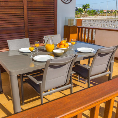 Samuel Rectangular Metal Outdoor Dining Table , 180cm cm W 90cm cm D