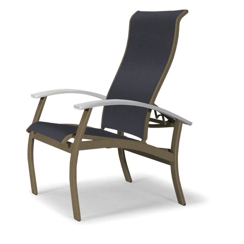 Chaise de patio Askar, Bois de plage texturé, Blanc, Noir 5D Sunbrella®