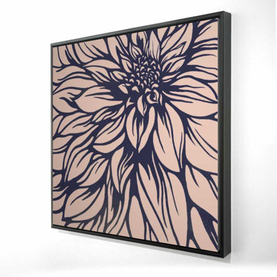 Toile avec fleur de dahlia | Art mural floral pour la décoration intérieure