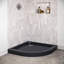 Base de douche 36 po x 36 po en acrylique noir brillant avec bonde de coin, bonde incluse-114639141