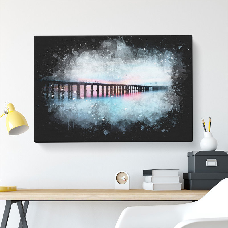 A Pier At Sunset - Wrapped Canvas, 35cm H x 50cm W x 3cm D
