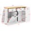 Buffet de rangement multifonctionnel avec porte coulissante, étagère à épices à 3 niveaux et poubelle pour la cuisine et la salle à manger-1260455610