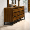 Commode double en bois massif 6 tiroirs l 60,25 po Charlize