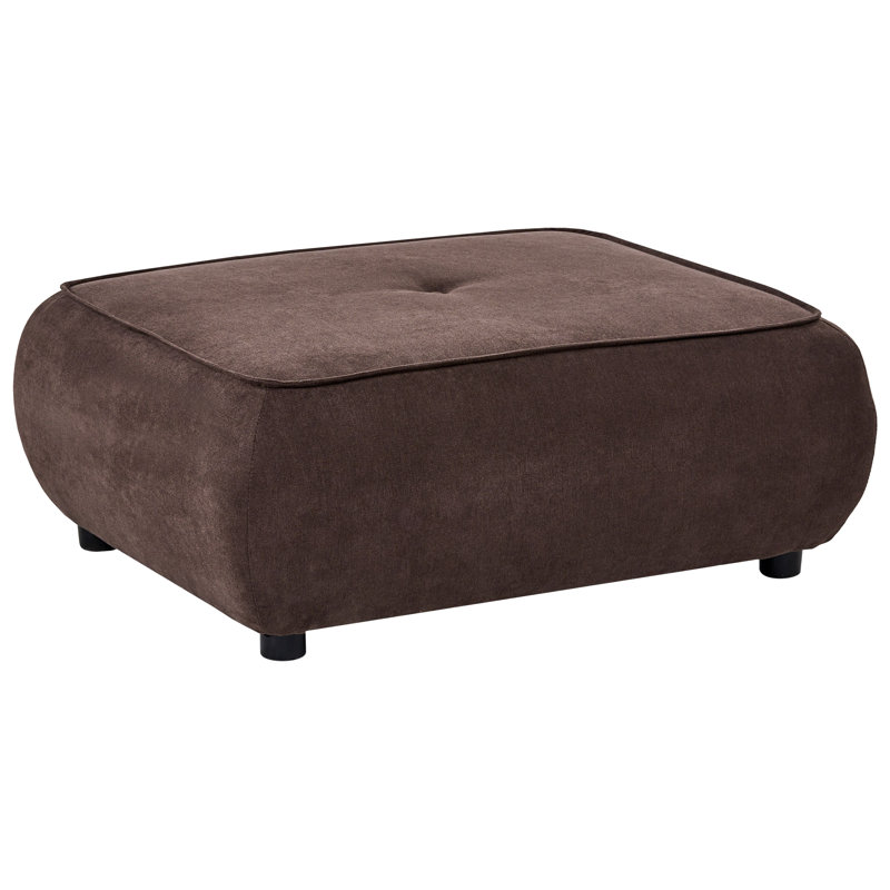 SALLA 87 cm W Square Ottoman, Brown Fabric