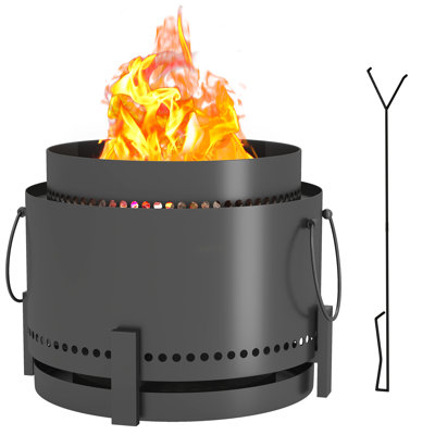 Round Metal Charcoal Smokeless Fire Pit