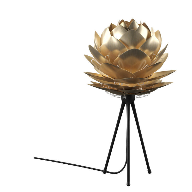 Lampe de table à trépied 19 po Silvia, Noir, Cuivre
