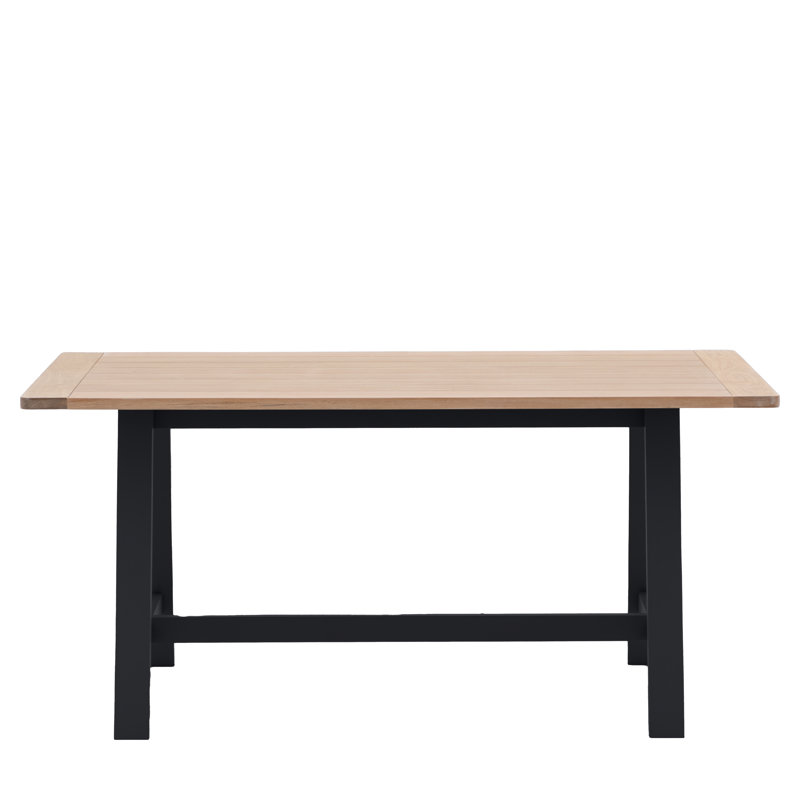 Addalina Oak Solid Wood Dining Table, Black
