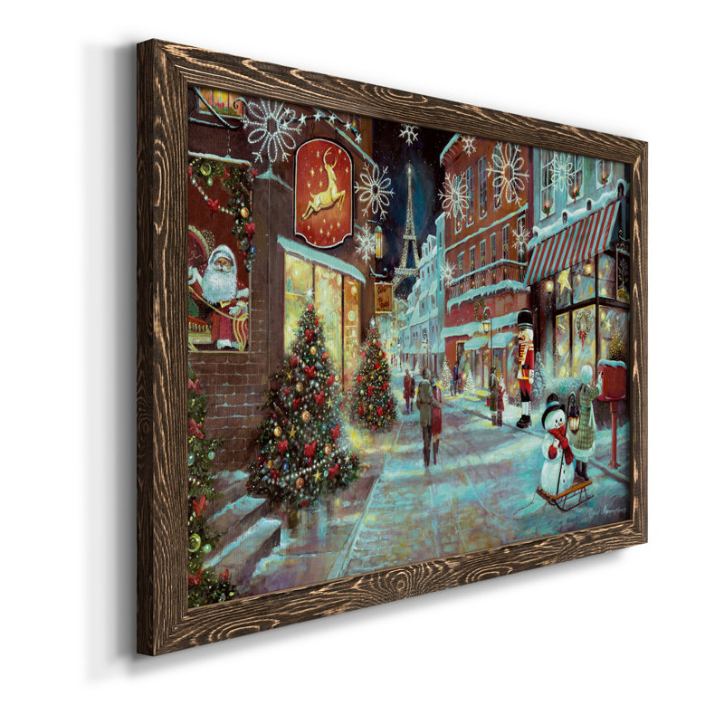 Paris Paris - reproduction d'art sur toile, H 37,5 po x l 27,5 po x P 1,5 po, Noyer