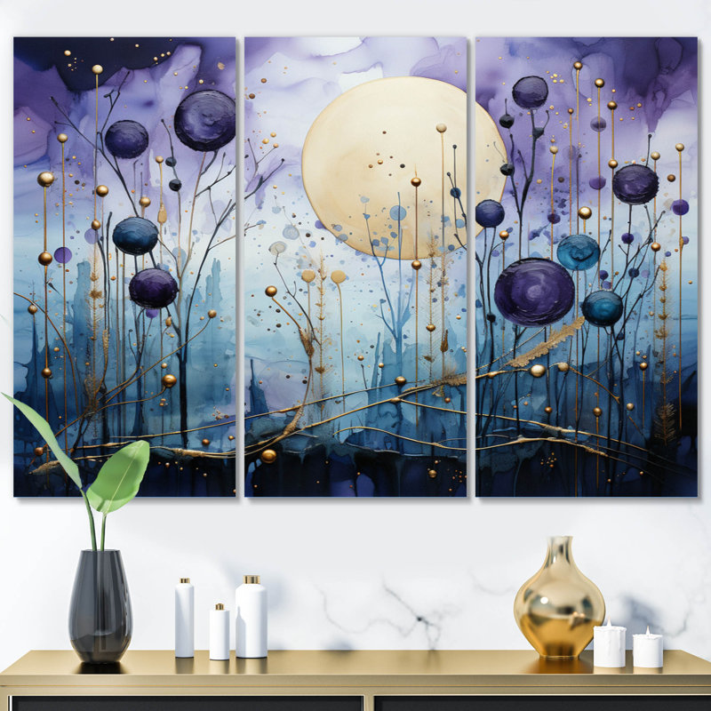 " Celestial Collage " 3 - Pieces, 40" H x 60" W x 1" D