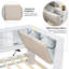 Lit de coin en L en bois avec tiroirs sous le lit avec bibliothèque de rangement et tête de lit tapissier et ports de chargement USB pour un espace limité-163986404-163986405