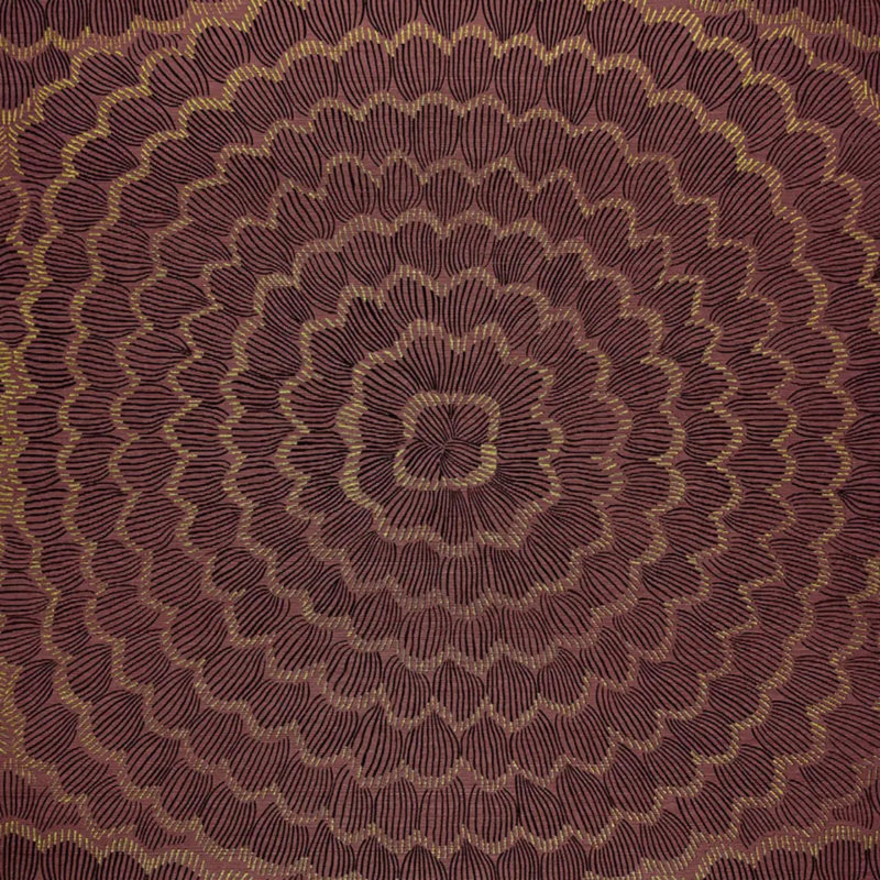 Schumacher x Celerie Kemble Feather Bloom Sisal Wallpaper, Golden Plum