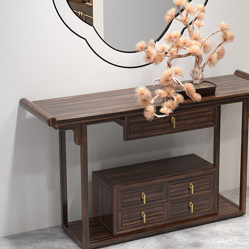 Nouvelle console en bois massif de style chinois, H 35,4 po x l 70,9 po x P 15,7 po
