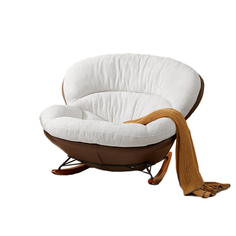 Chaise berçante large et structure en métal