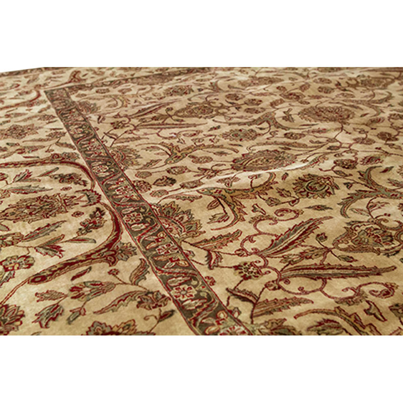Tapis beige et beige noué à la main de haute qualité