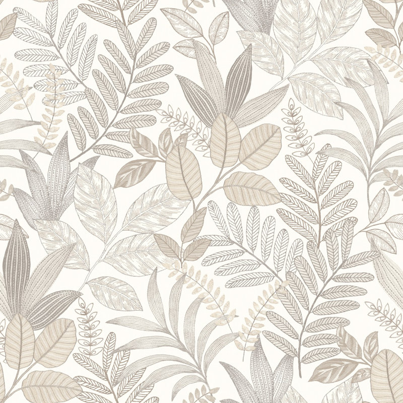 Papier peint blanc Allure Foliage, Blanc