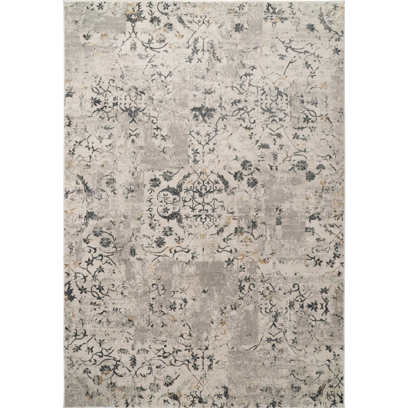 Tapis gris noué à la machine Grisby, Rectangle 2 pi x 3 pi 11 po